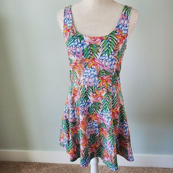 DIVIDED BY H&M WOMEN'S FLORAL SKATER DRESS SIZE 8 - Picture 1 of 6